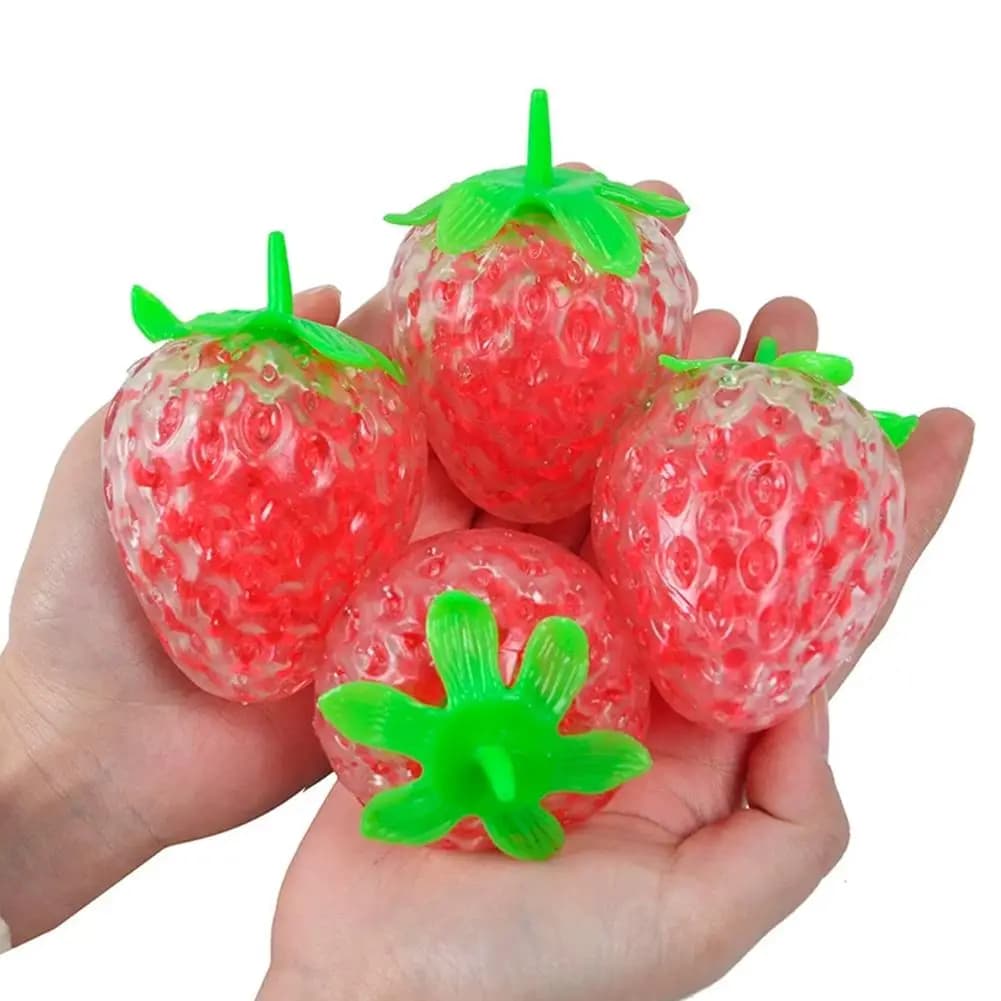 1PCS Strawberry Stress Ball for Kids Adults Ball Fidget Toys Sensory Anxiety Relief Toy Funny Gift