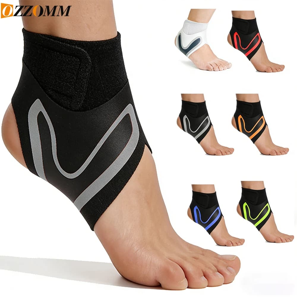 OZZOMM 1 paio di supporti per la caviglia per uomo e donna - Supporto per la caviglia regolabile e traspirante in neoprene per infortuni da corsa, basket, sport