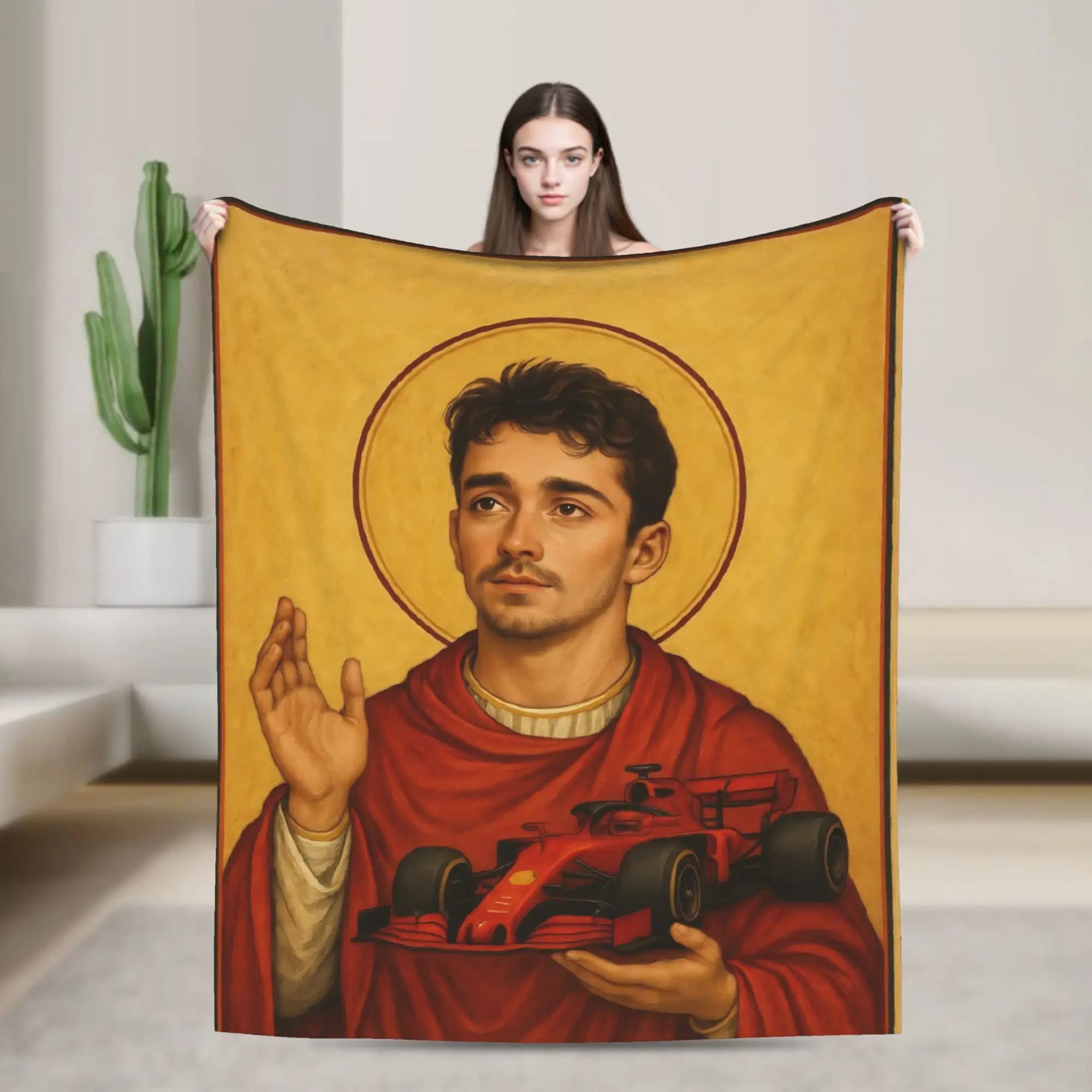 Funny image of Jesus Flannel printed blanket suitable for all seasons suitable for living room office sofa and travel 180x250CM
