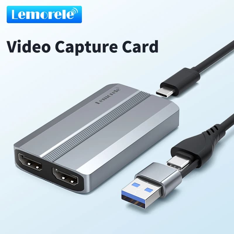 Scheda di acquisizione video 4K Lemorele, compatibile HDMI, ingresso 4K 30Hz, uscita 4K 30Hz per registrazione di giochi e streaming live, grabber per PS4/5