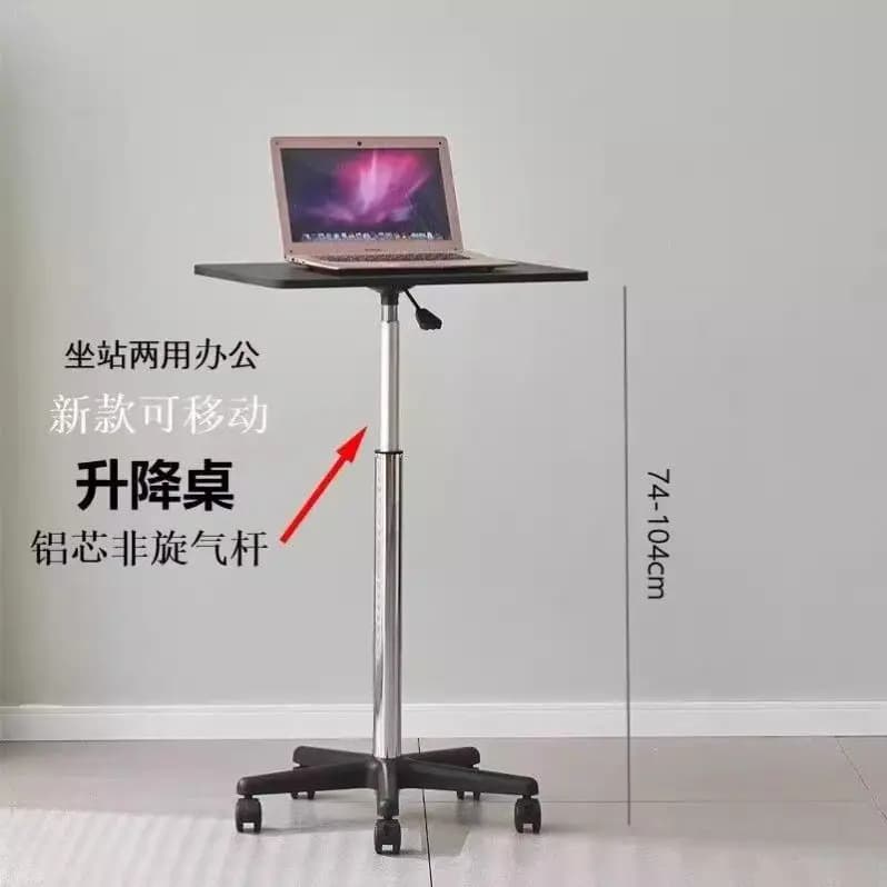 Wheel-moving small desk, standing desk, adjustable small bedside table, laptop office desk