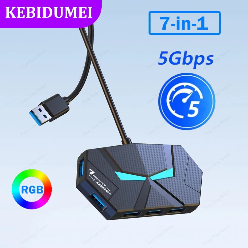 HUB USB 3.0 a 4/7 porte Docking station USB da 5 Gbps HUB USB Splitter USB Adattatore OTG con porta di alimentazione TIPO C per PC portatile MacBook
