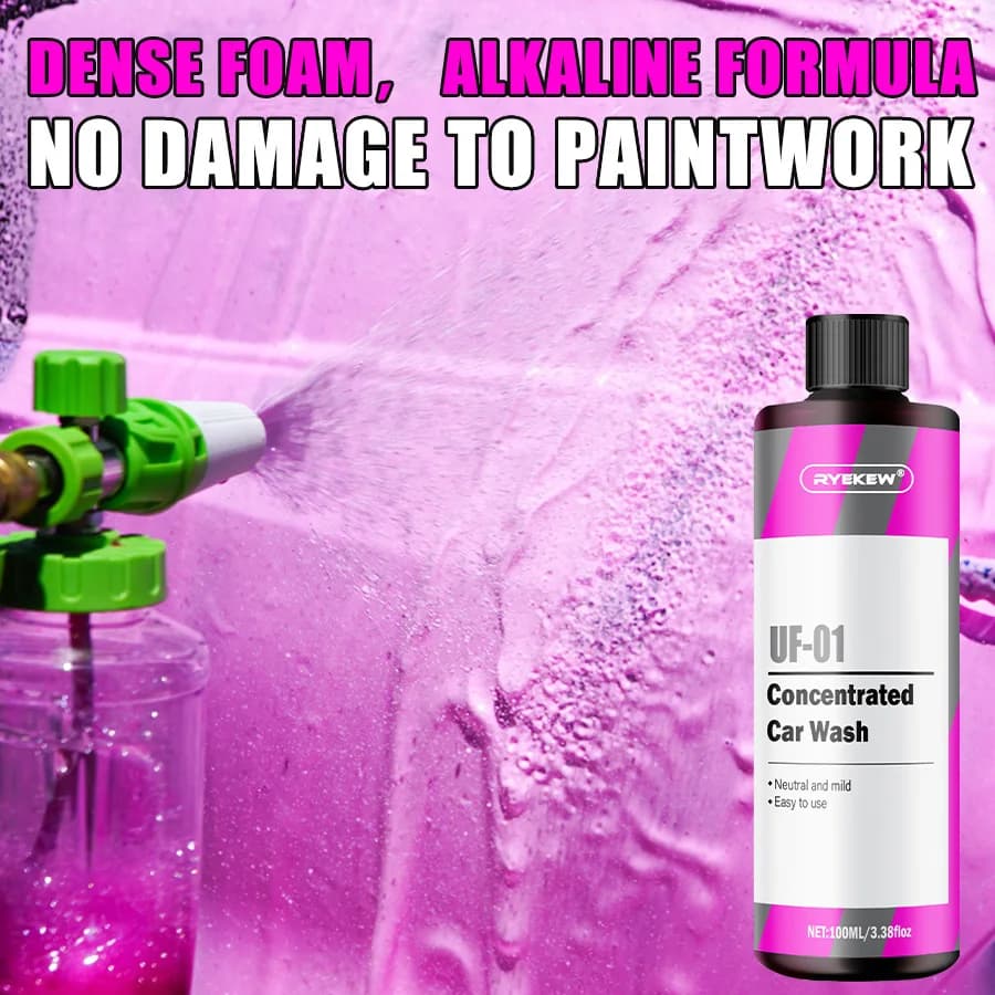 Sapone e Cera Rosa Schiumogeni per Autolavaggio, Detergente Estremamente Schiumogeno per Carrozzeria, Compatibile con Pistola a Schiuma e Secchio per Auto e Camion