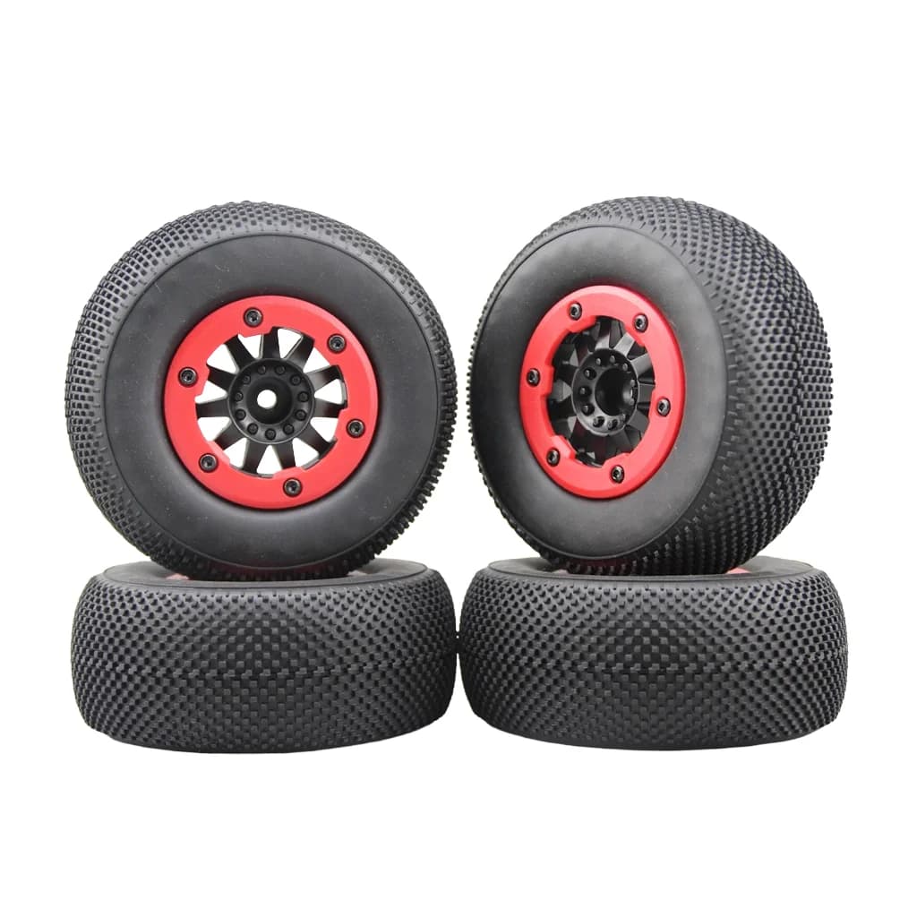 4 pz RC 1/10 Bead Blocco Short Course Pneumatico Pneumatico Set 12mm hex 1/2 offset SC Pneumatico Per TRAXXAS SlASH 30001