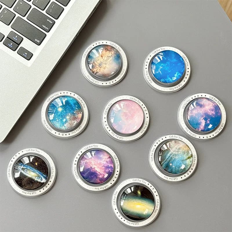 Ins Crystal Glass Starry Sky Phone Griptok per Magsafe Supporto Tok con impugnatura magnetica universale per iPhone Supporto pigro pieghevole