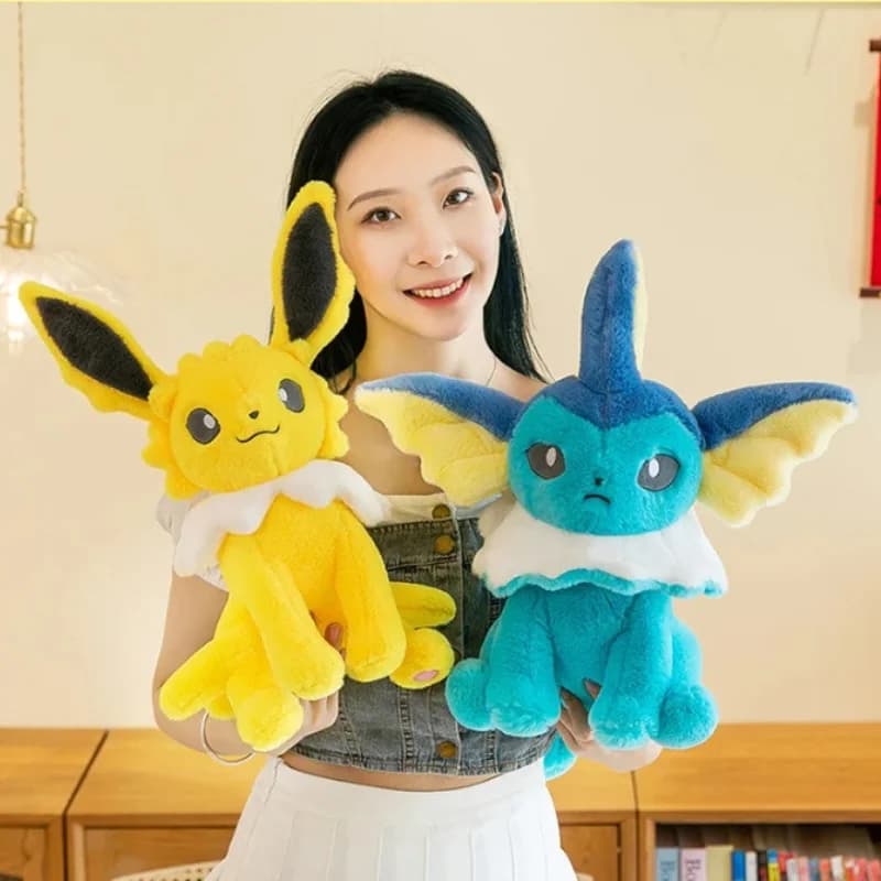 Peluche Grande Vaporeon Jolteon, Bambola Aquali, Simpatico Ornamento, Cuscino Imbottito, Regalo Pokémon per Bambini