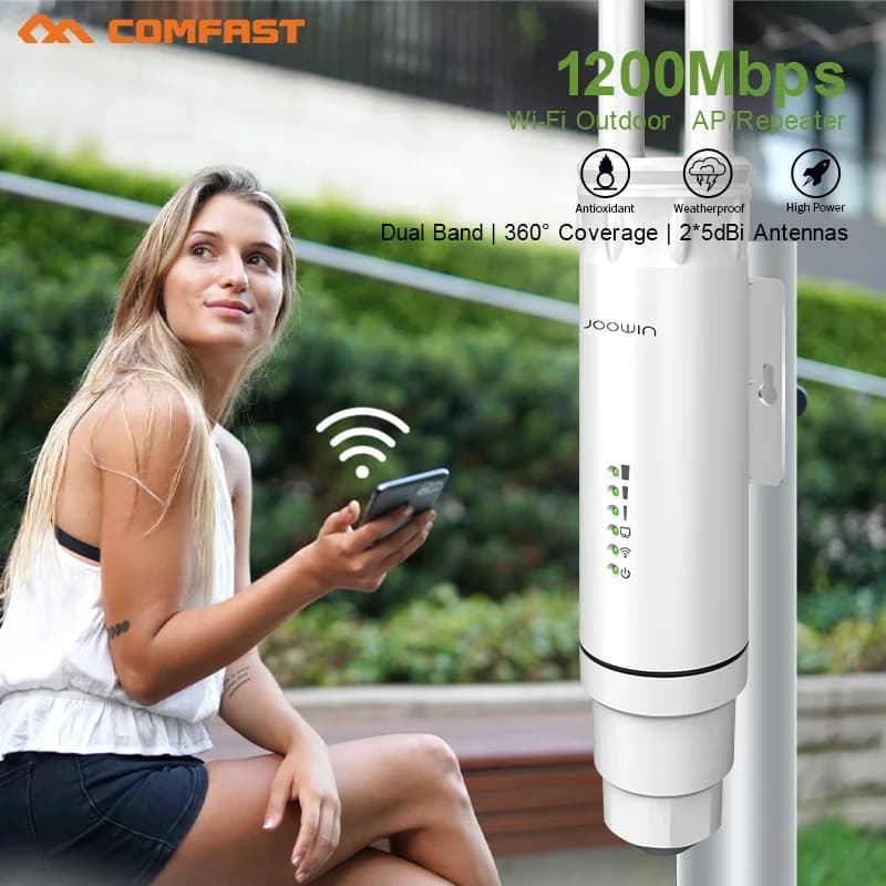 Comfast Wireless Access Point AC1200 Router Wifi resistente alle intemperie per esterni ad alta potenza/ripetitore AP/Extender Antenna stradale 5.8G