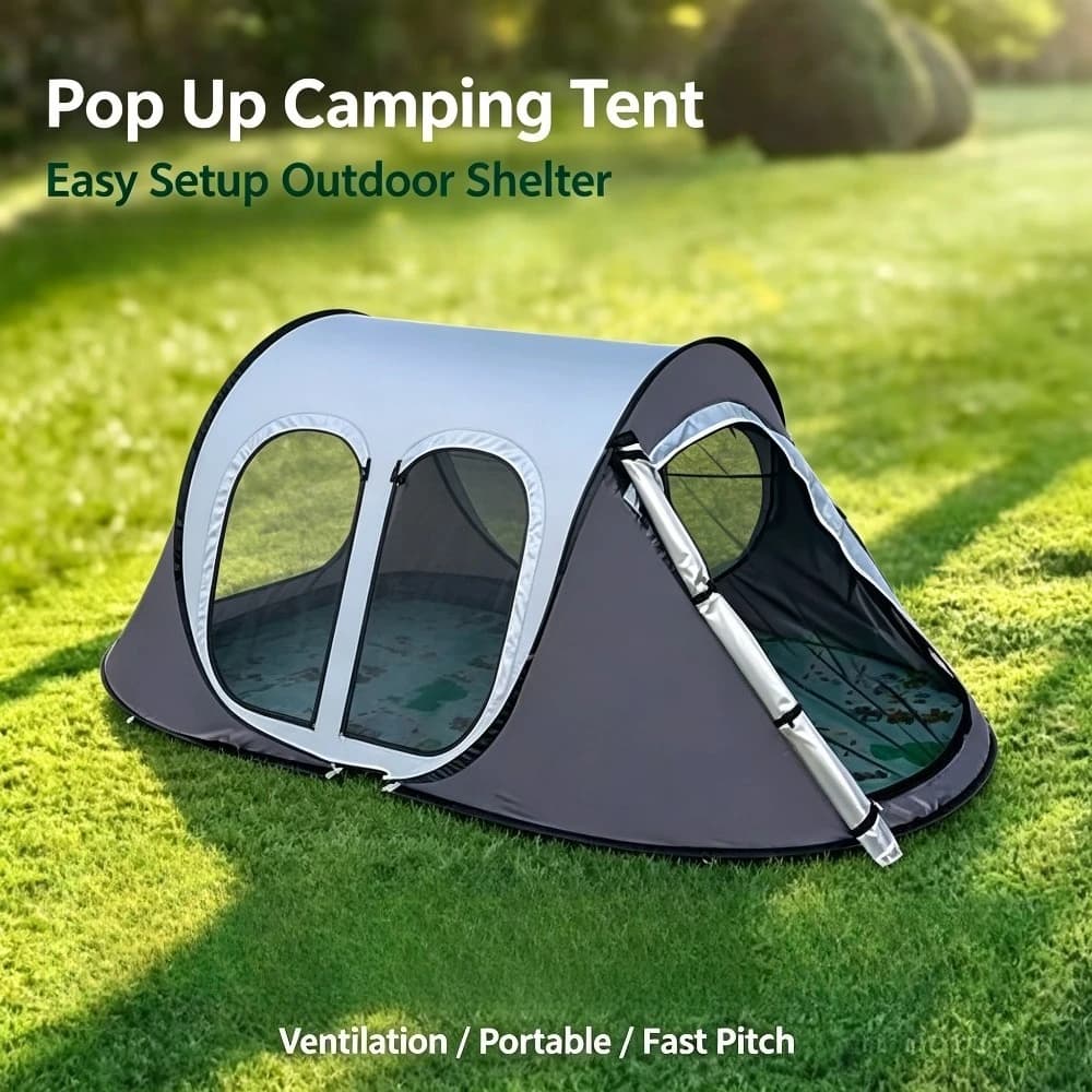 Hand Throw Automatic Open Camping Tent 1-2 Person Windproof Mosquito Net Sunscreen Outdoor Beach Picnic Family Shelter