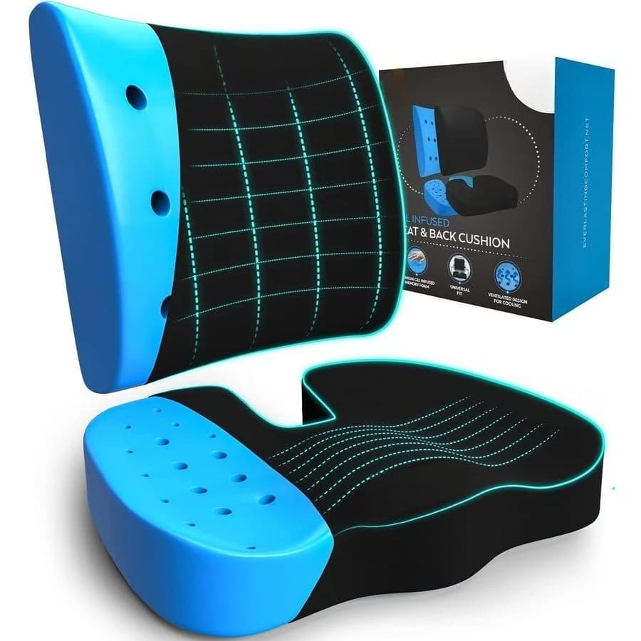 Cuscino Ergonomico in Memory Foam Consigliato dai Medici per Sedie da Ufficio e Auto, Accessori per Scrivania, Cuscini per il Coccige