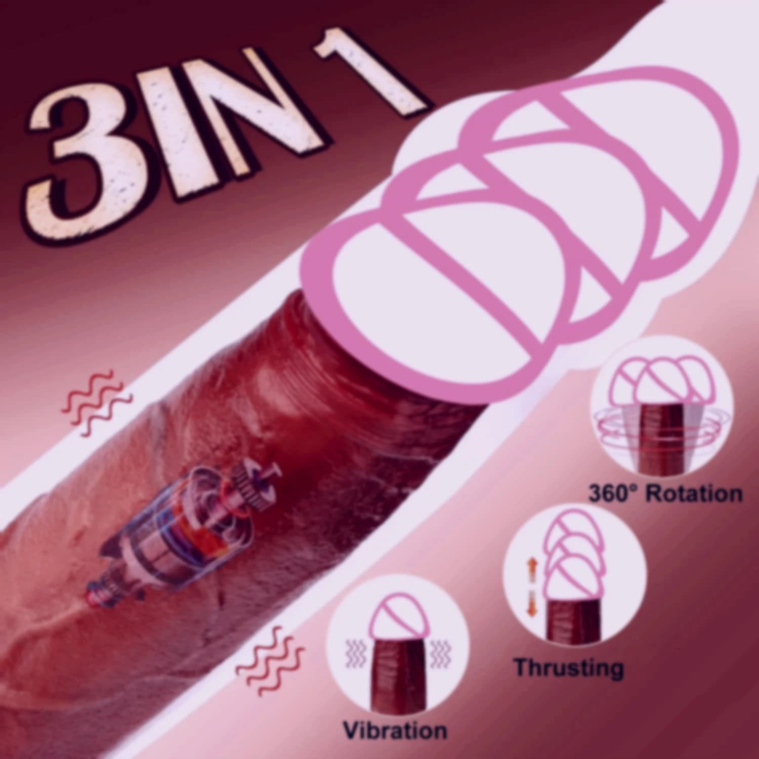 Vibratore realistico per pene grande, riscaldamento telescopico, vibratori femminili in silicone per vibratori di stimolazione anale del punto G per donne 18