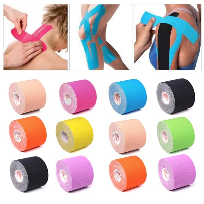 1/6pcs Kinesio Benda Elastica Gynocchiere Nastri Kinesiologia Support Pad Sport Autoadeiva Venda Kinesiotape Benda
