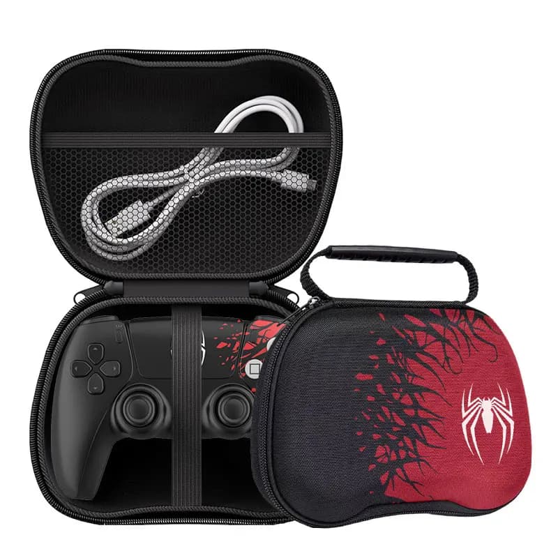 Borsa portaoggetti a tema Spider per PS5 PS4 Xbox Switch Pro Scatola di copertura per controller di gioco Custodia protettiva da viaggio portatile Accessori