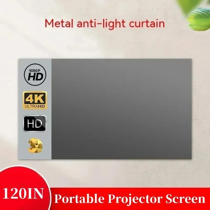 Schermo per proiettore riflettente ad alta luminosità Proiettore domestico semplice Tenda per proiettore portatile anti-luce 16:9 Tenda anti-luce