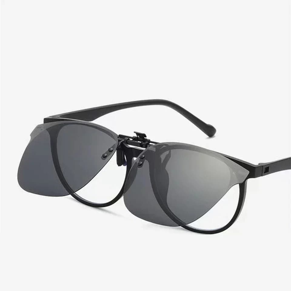 Occhiali da Sole Polarizzati a Clip Ribaltabili, Lenti Anti-Riflesso UV400 per Visione Notturna Compatibili con Occhiali da Vista