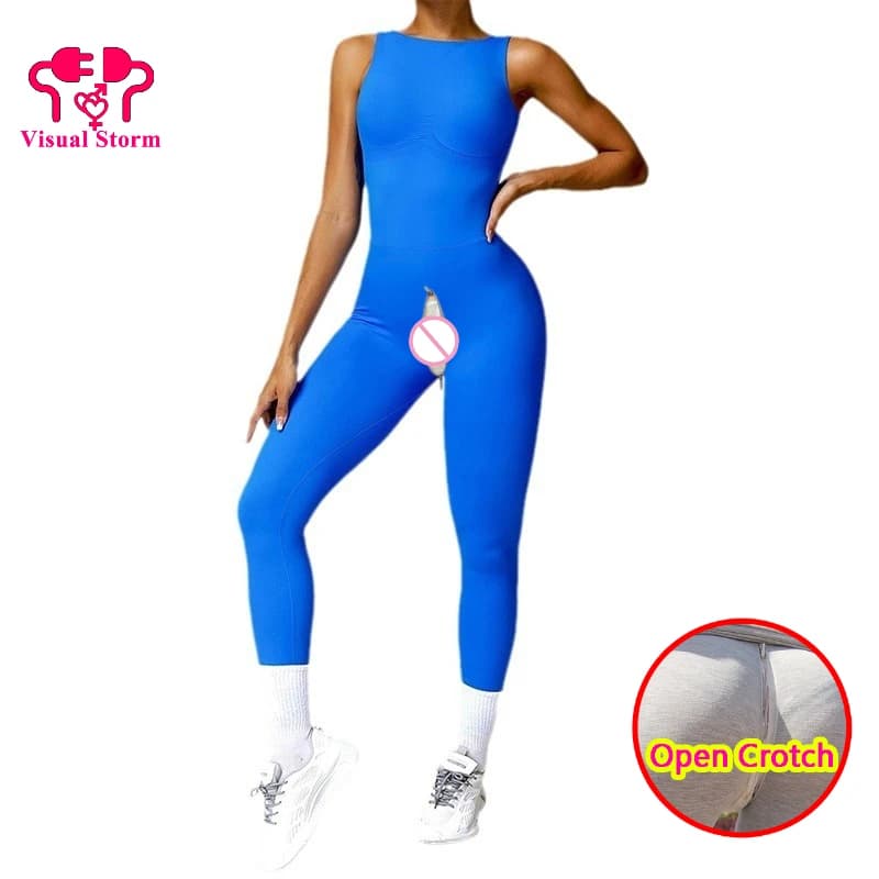 Leggings elastici con apertura sul cavallo da donna, skinny per tutto il corpo con cerniere nascoste, mutandine erotiche senza crocthless, costume da sesso all'aperto per coppia