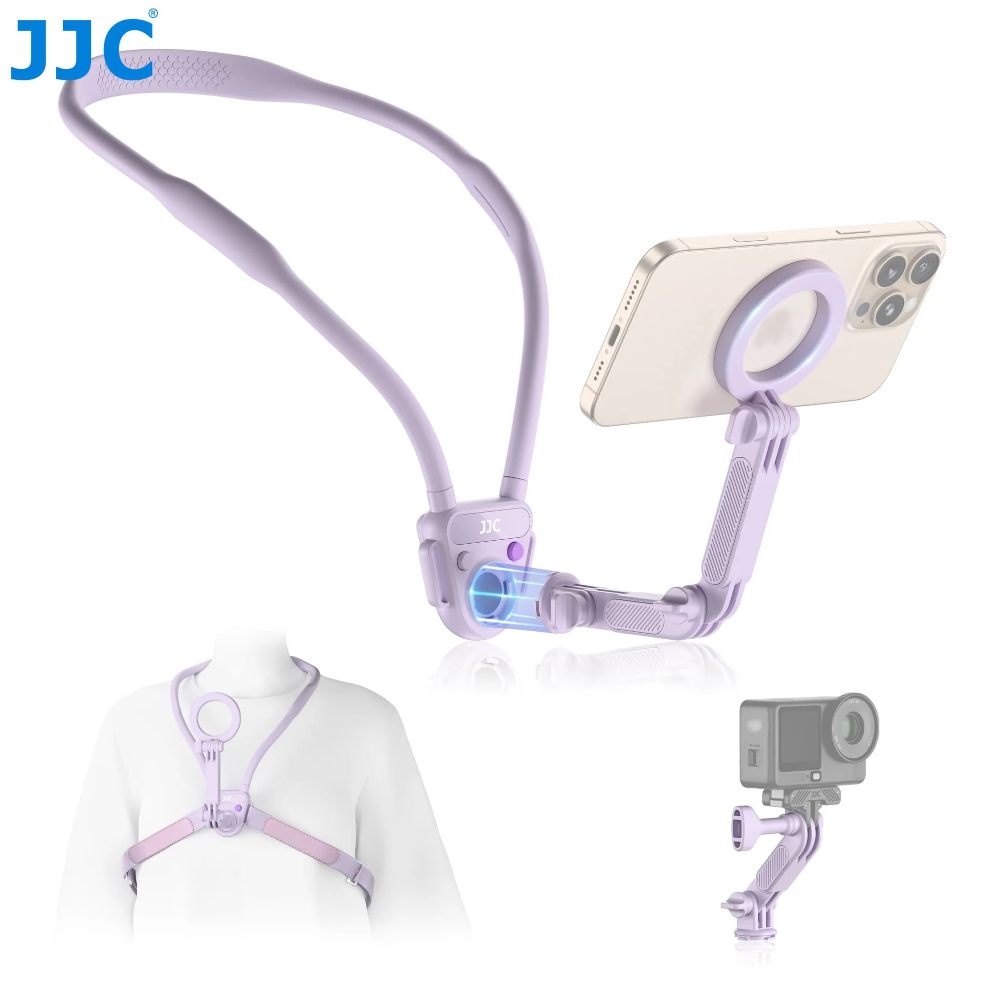 Supporto magnetico per collo per smartphone/fotocamera d'azione Supporto per collo a sgancio rapido per DJI Action 5 4 Go Pro Hero 13 12 Insta360 Ace Pro