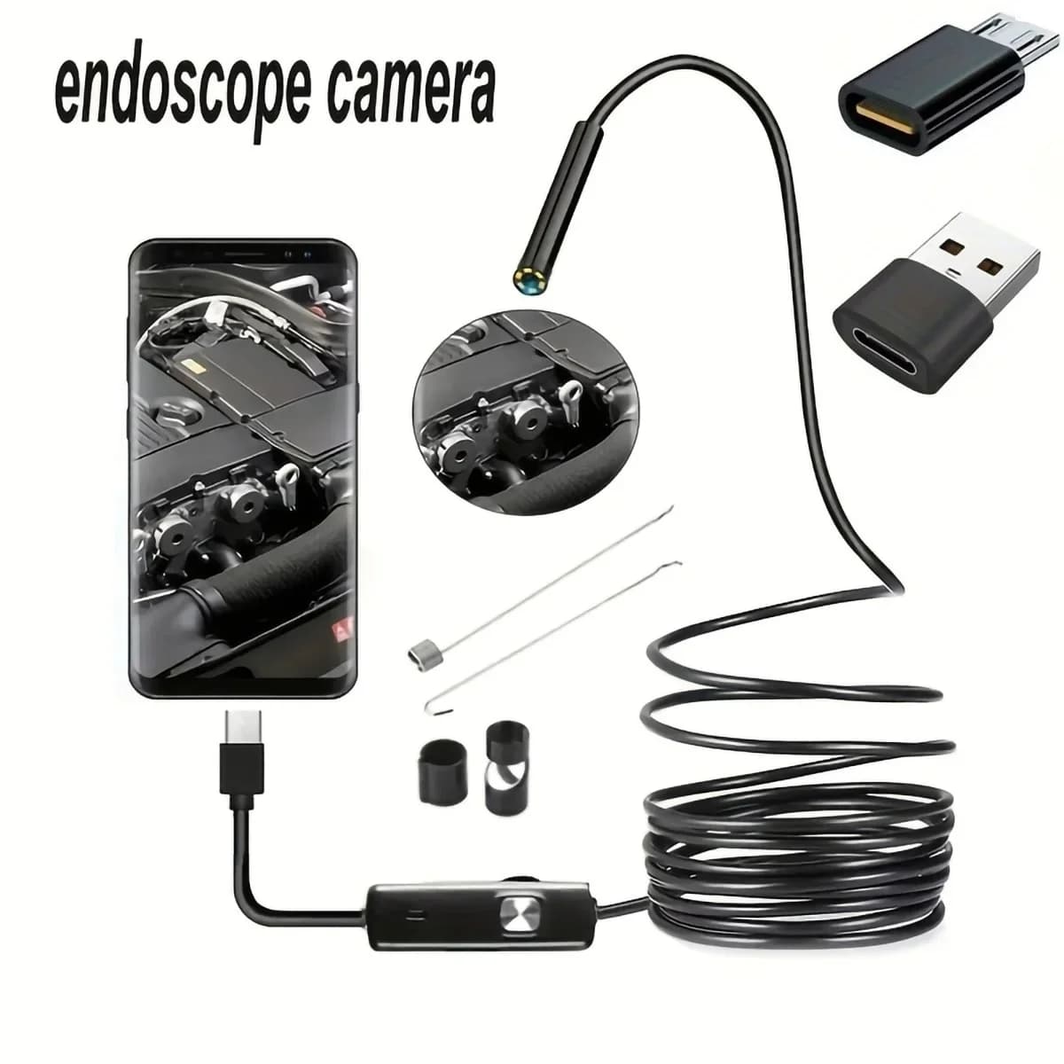 Type C Periscope for Industrial Endoscope Micro USB 3 in 1 for Android PC Windows Waterproof HD cable for 7 mm inspection