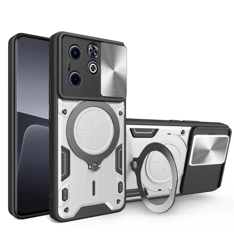 Phone Case for Infinix Tecno Spark Go 1 2024 2025 10C 20C 30C 30 20 10 Pro 4G Car Ring Stand Slide Lens Protect Armor Back Cover
