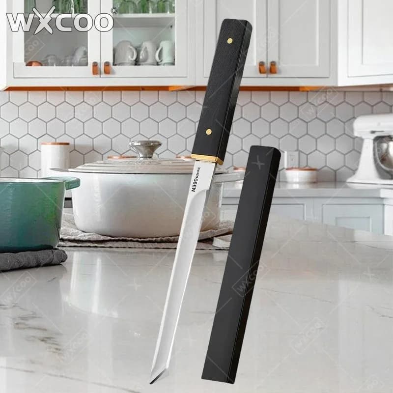 WXCOO Multipurpose Knife with Wood Handle, High Durability Stainless Steel Blade, Kitchen Knife for Meat and Fruit