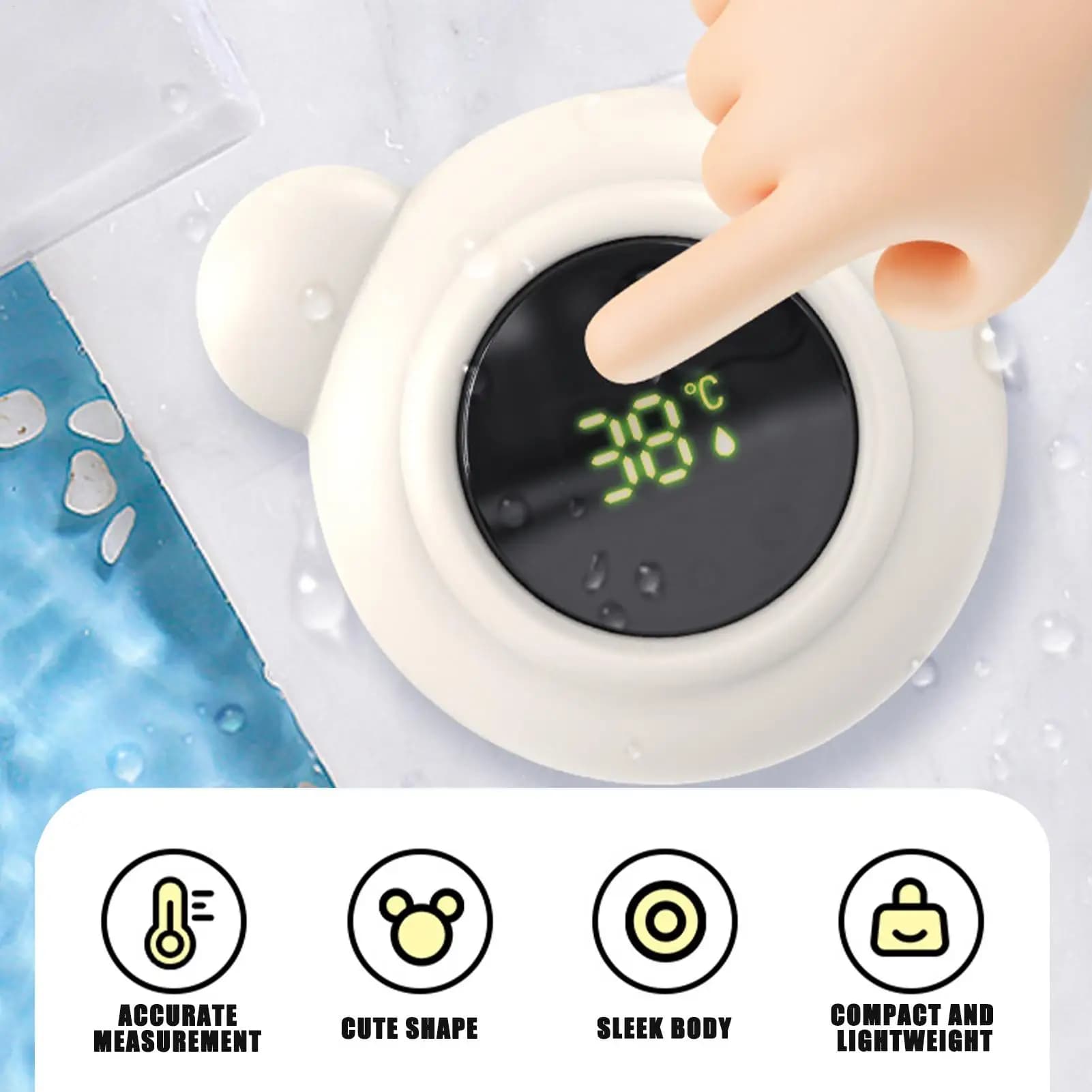 Termometro Digitale per Bagno Bambini con Controllo Touch, Display LED e Sensore di Temperatura, Compagno per il Bagnetto, Design Cartoon