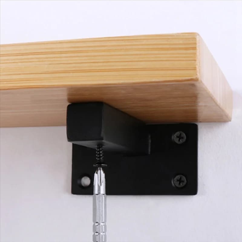 LNHF Bordo per scarpe 2 pezzi Supporto in ferro Mensola a muro Staffa galleggiante resistente Lavagna nera Home Office Cucina Rack di stoccaggio