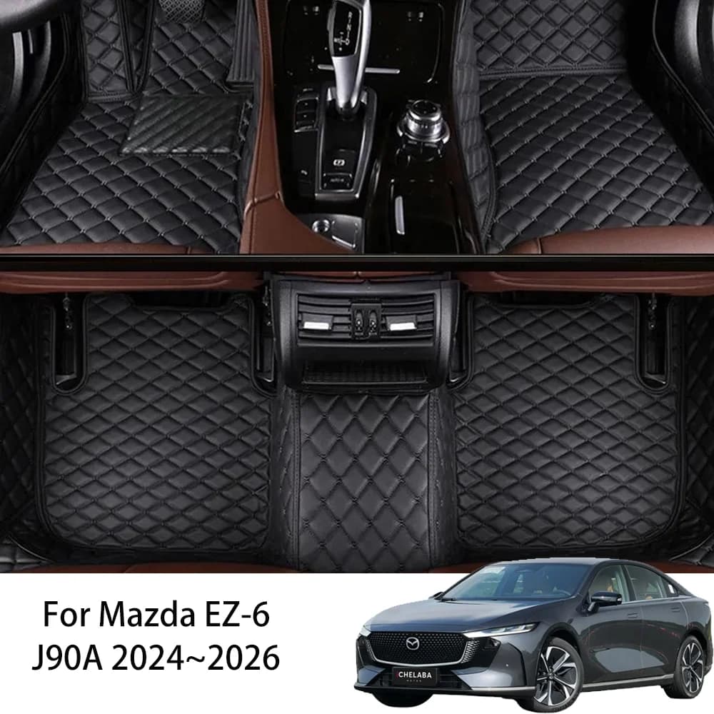 For Mazda EZ-6 6e J90A 2024 ~ 2026 2025 Carpets in leather Waterproof scratch resistant carpets Interior protection accessories