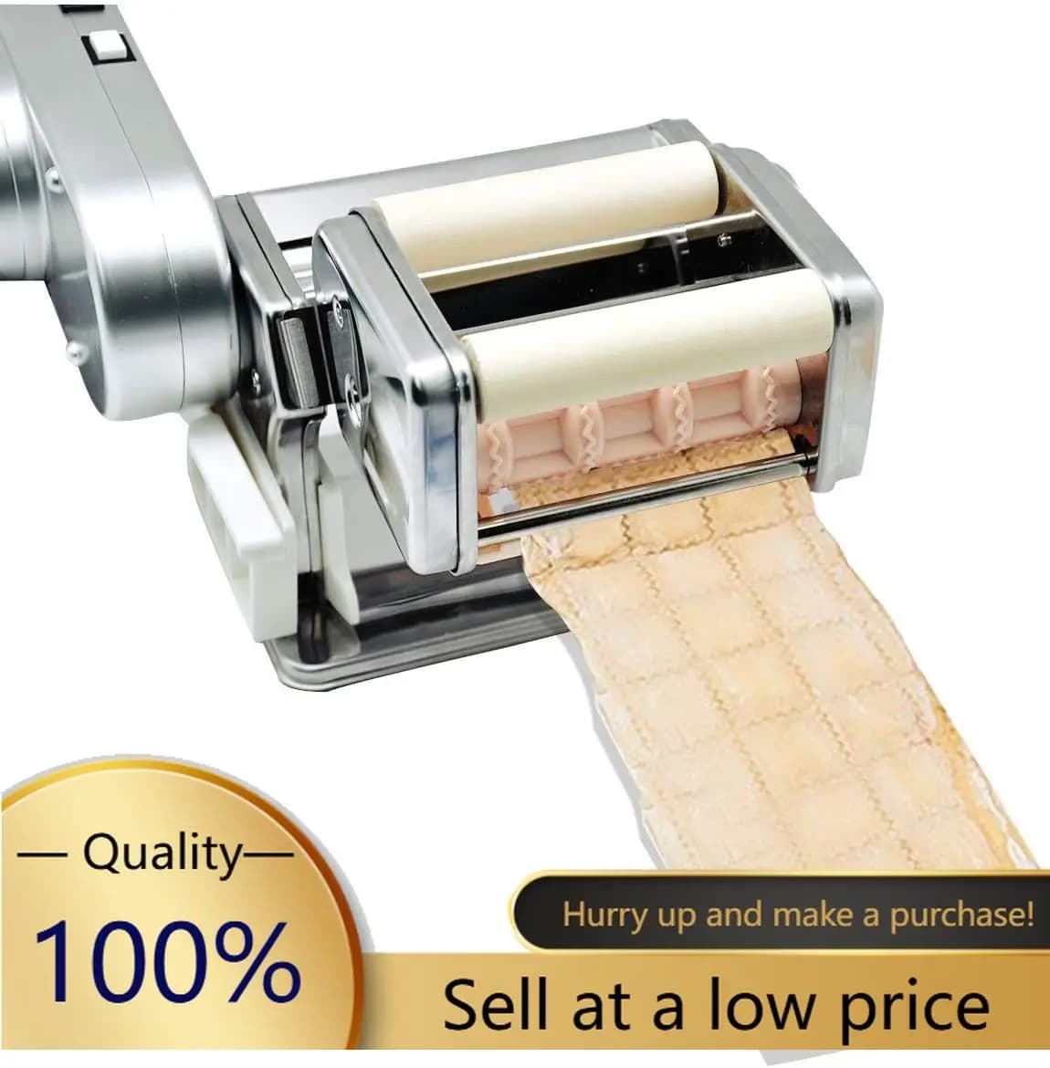 Hot-sellingElectric Pasta Maker with Motor Automatic Pasta Machine with Hand Crank and Multifunctional Rollers