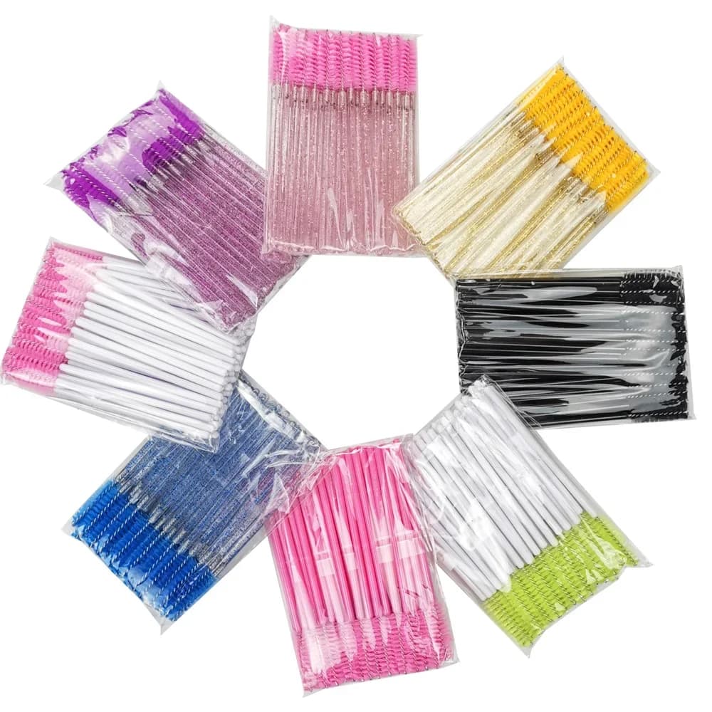 50 pcs eyebrow eyelash brushes eyelash spools for mascara applicator for eyelash extension tool