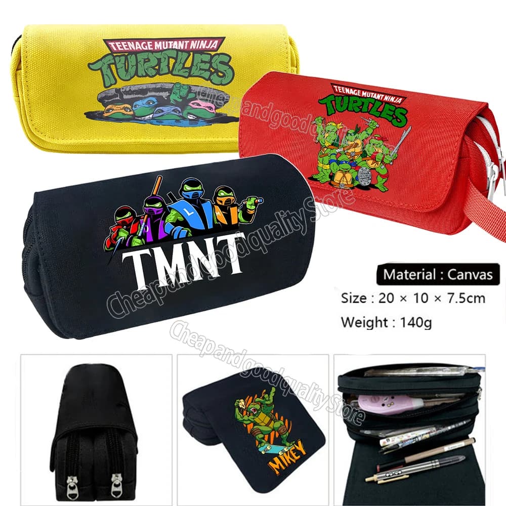 Astuccio per penne Teenage Mutant Ninja Turtles, astuccio per matite con personaggi anime, borsa per cancelleria per studenti, astuccio per matite, materiale scolastico in stile accademico