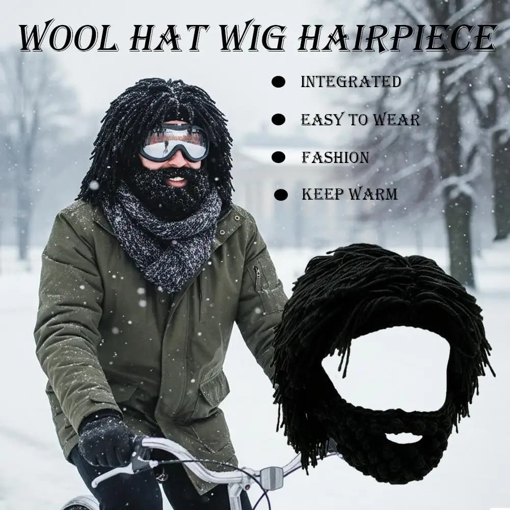 Hot Strange Unisex Tramp Wig Hat Beard Beanie Winter Hip Hop Party Wedding Ghost House Knitted Homeless Hood Props Festival Gift