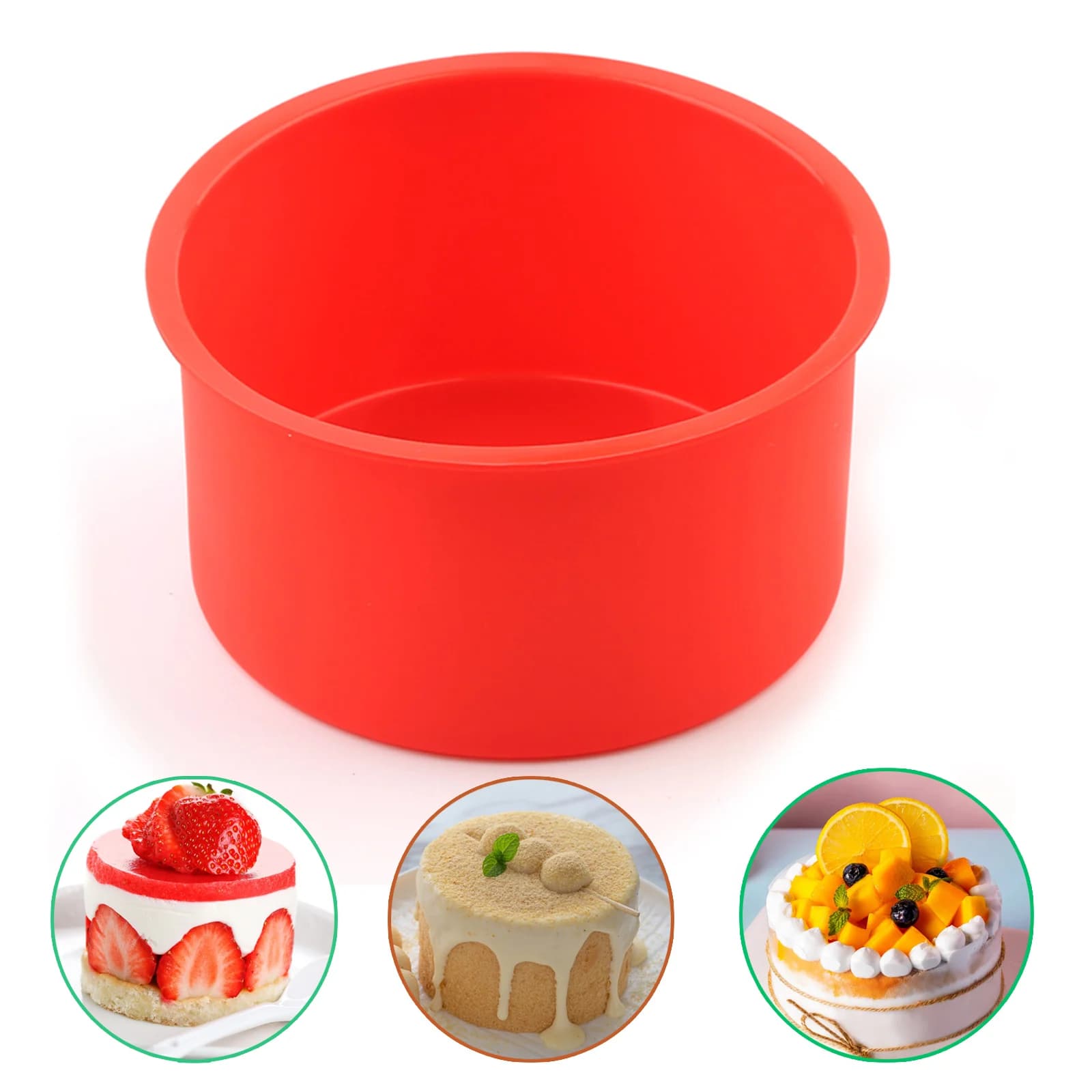 1 Piece of 4inch Round Silicone Cake Mold, Suitable for Making Chiffon Cakes, Mousse, Pudding, Jelly, Handmade Soap, Scented Candles, and Other Desserts or Handmade Products