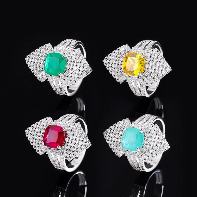 European and American Luxury Ring Retro Heavy Craft for Women 2023 Ring with precious colored stone Paraiba ring in high-end red corundum