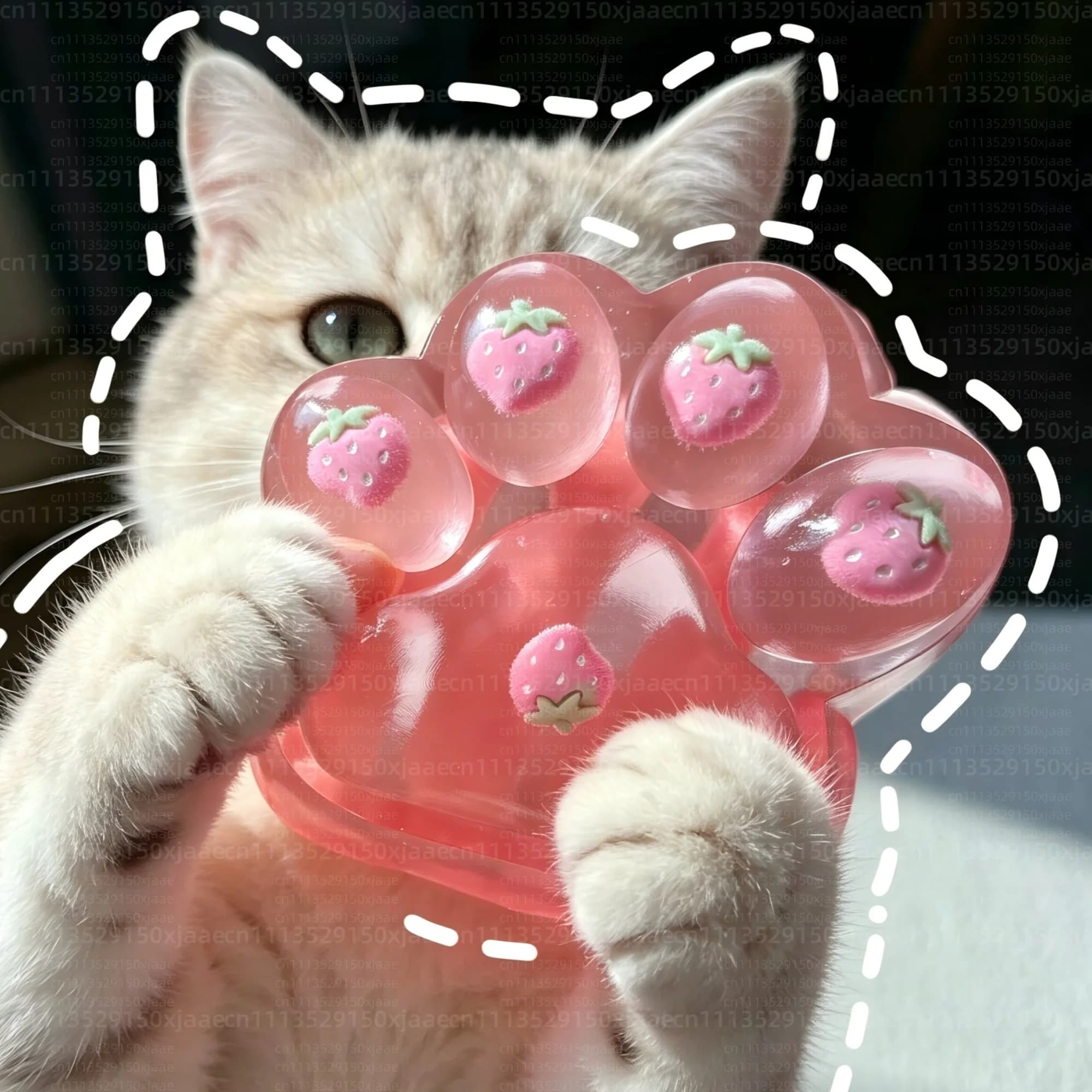 Giocattolo Squishy Gigante a Forma di Zampa di Gatto Rosa Fragola da 12 cm, Trasparente, a Lenta Risalita, Antistress, ASMR, Regalo Carino per Adulti e Bambini