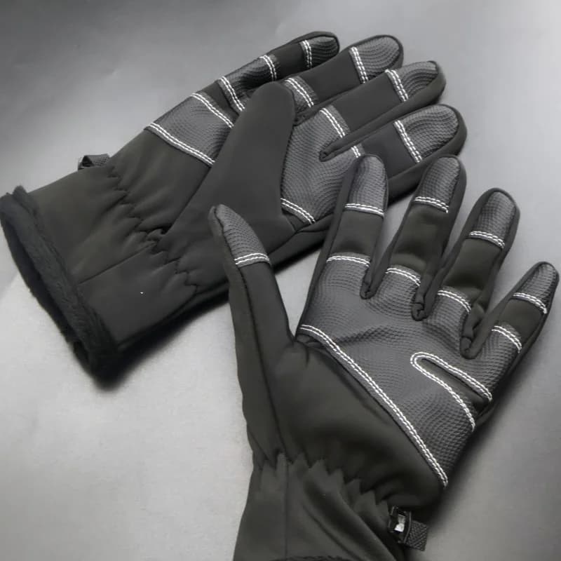 Motorcycle Gloves with Touch Screen, Thermal Winter Gloves Leafed in Pile, Water Resistant and Skin Delicates, Cycling Gloves