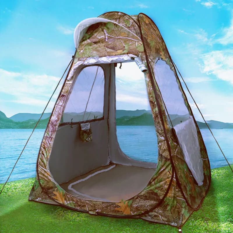 Tenda da Pesca Rinforzata per Due Persone, Invernale, Antivento, Calda, Impermeabile, Riparo da Campeggio per Uso Singolo