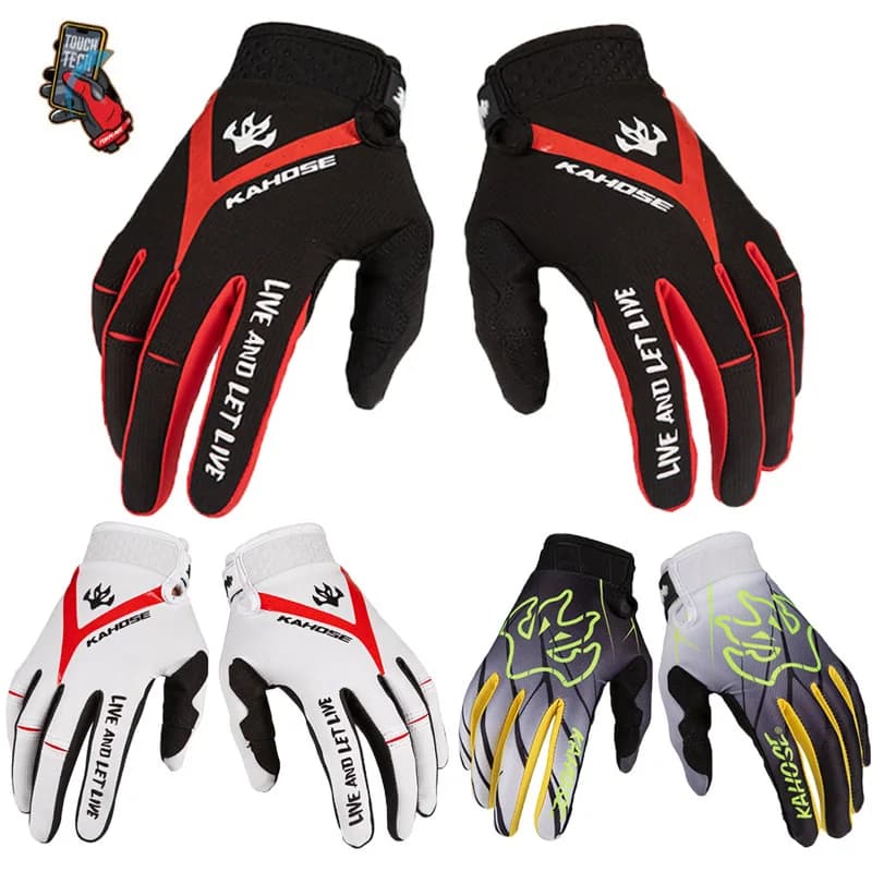 Guanti da moto Fastgoose Touch Screen a dita intere - Guanti da ciclismo MTB da corsa antiscivolo traspiranti per uomo donna A