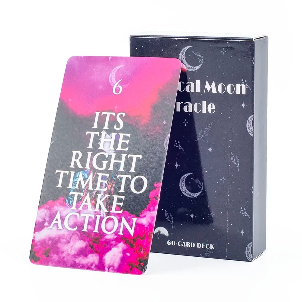 Mystical Moon Oracle Gioco da tavolo 60 carte con significati per SoulmateDivination Party Giocattolo da tavolo Intrattenimento Tempo libero