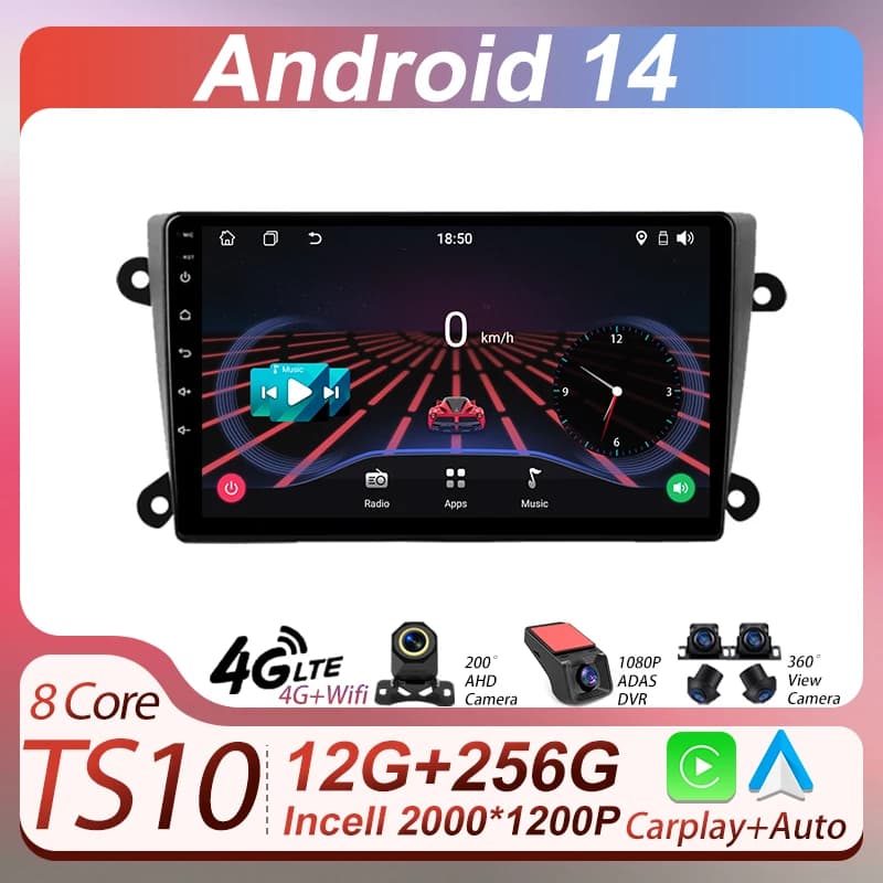 2din Per Buick Regal 4 1997 - 2008 Android 14 8 Core Lettore radio multimediale per auto Touch Screen Navigazione GPS Bluetooth 5G Wifi