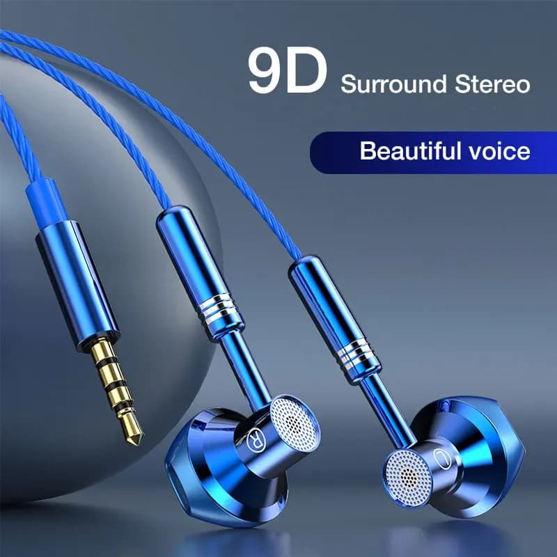 3.5mm metal headphones wired headphones for sports headphones with smartphone microphone Samsung Xiaomi Huawei