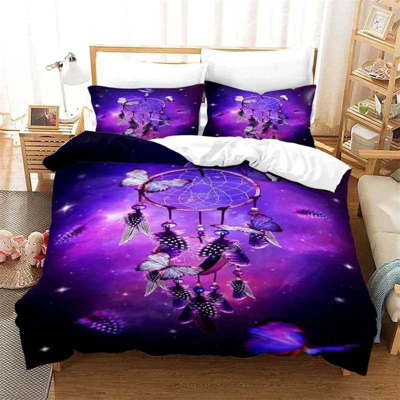Luxury New 3D Print Dreamcatcher Duvet Cover Bohemia Mandala Feathers Bedding Set Microfiber Exotic Floral Cover King