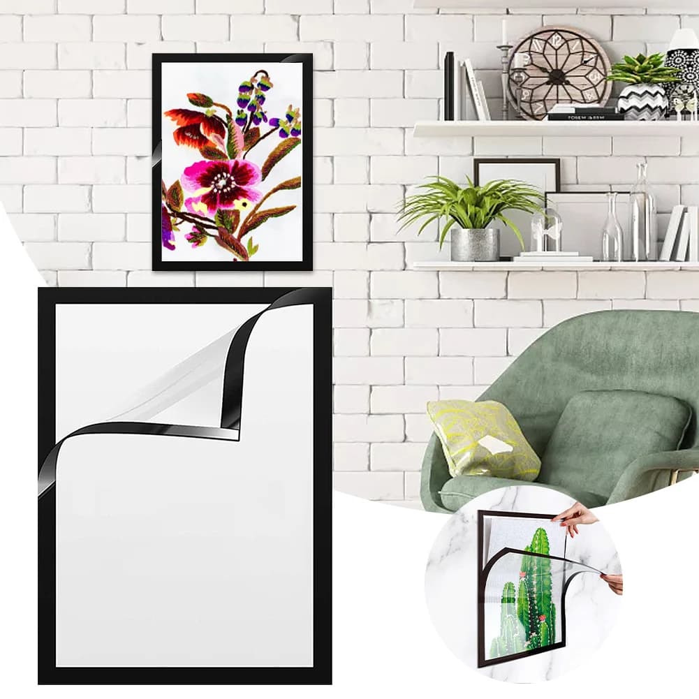 Bedroom For Living Room Kitchen Frame Painting Frame Elegant Magnetic Images DIY Wall Decoration Bar Bathroom Black