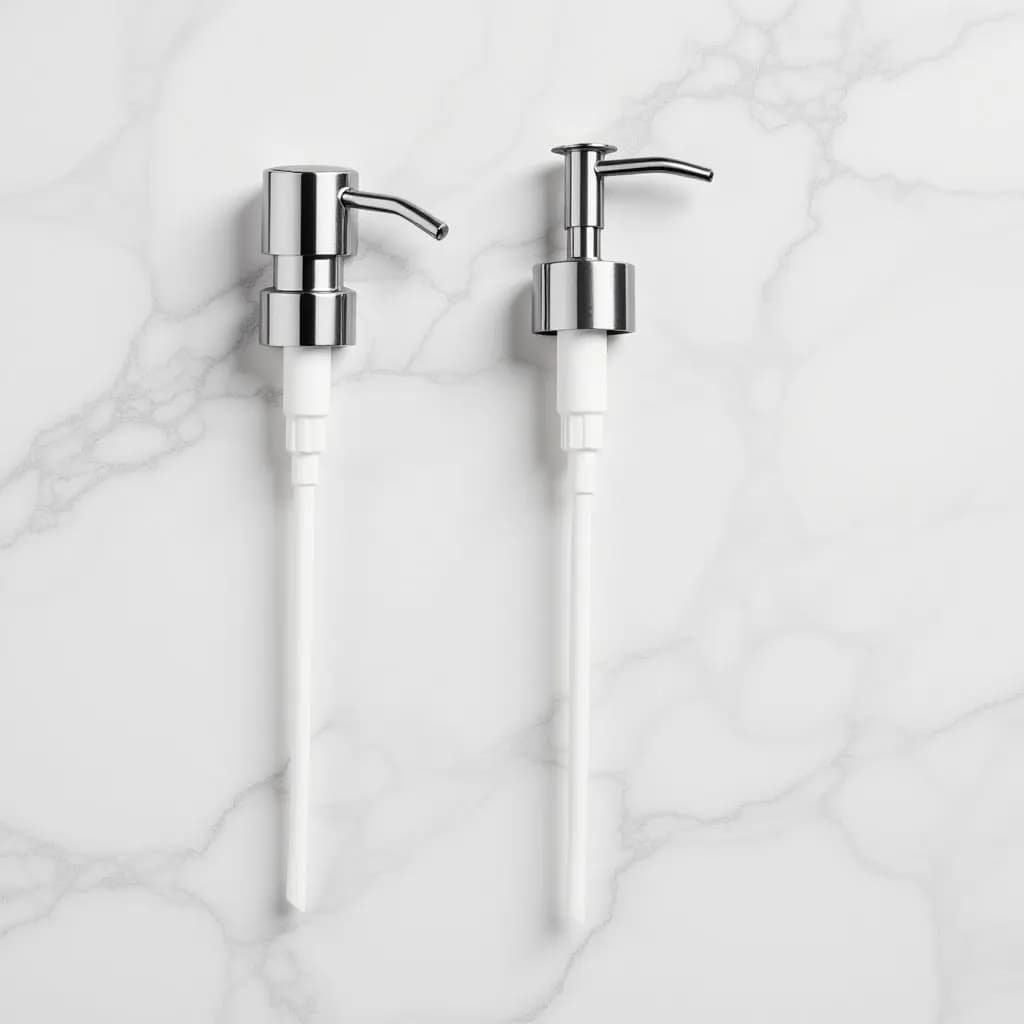 2 pezzi di ricambio per pompa dosatrice di sapone in acciaio inossidabile, ugello lungo adatto per bottiglie con diametro esterno di 25 mm, perfetto per lozione