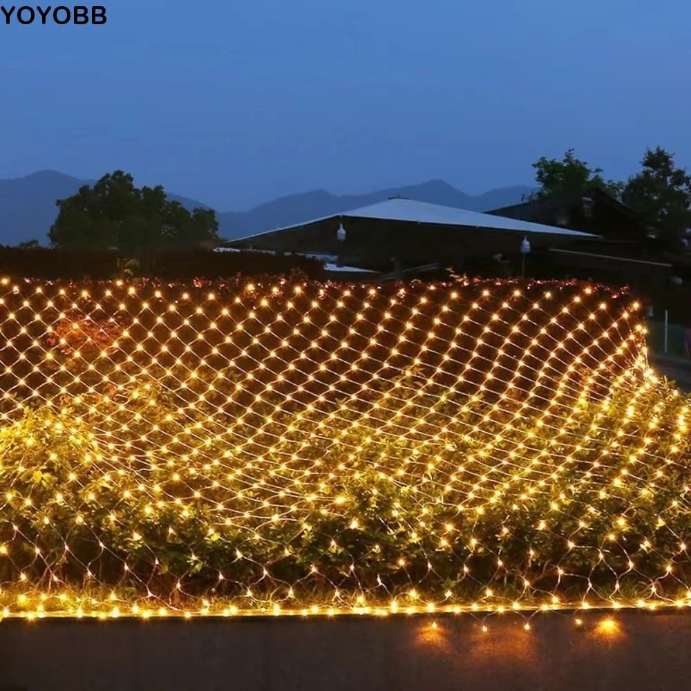 Luci a Rete LED con Spina EU, Impermeabili, 1.5x1.5M, Ghirlanda Luminosa 3mx2m, 3 Colori, Luci per Albero di Natale, Ghirlande Stradali