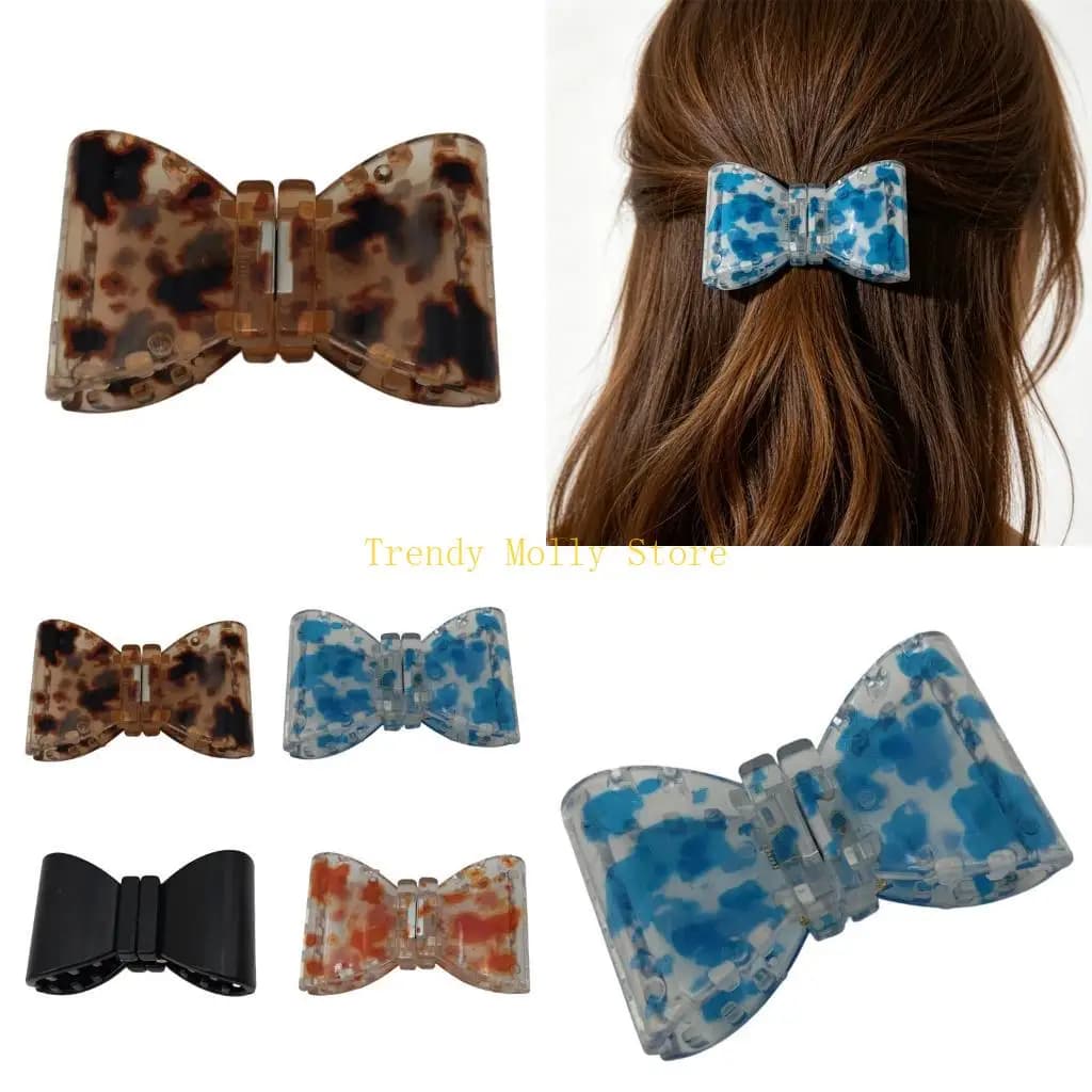 N5KB Bowtie Hair Clip Quick Removal Convenient Hairpin For Busy Life