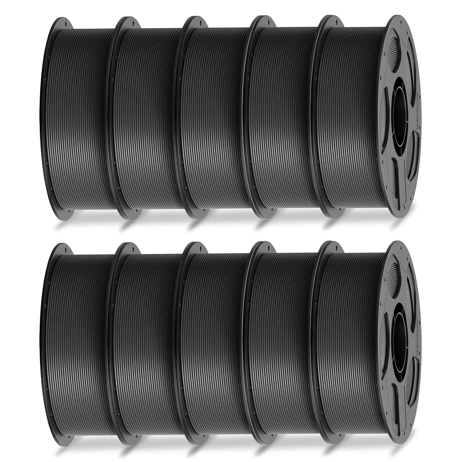 PLA Filament 1.75mm Bundle, 3D Printer Filament Dimensional Accuracy +/- 0.02mm, 1KG Reusable Spool (2.2 lbs), 10KG Texture Grey