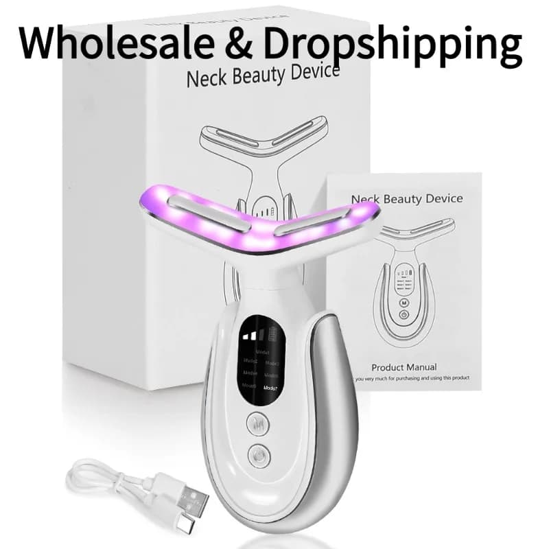 EMS Beauty Neck Instrument Microcurrent Viso Collo Beauty Device LED Photon Reduce Double Mention Antiwrinkles Skin Strength Care