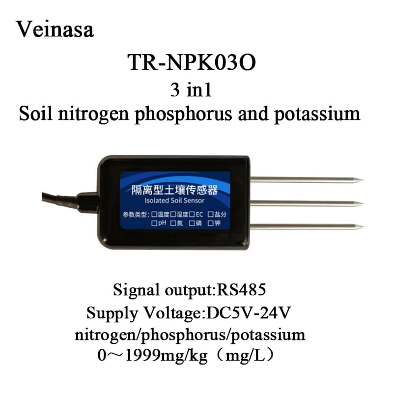 2026 TR-NPK03O Soil Temperature & Moisture Sensor Electrical Conductivity Measurement 0-10000 US/cm Range 0.1% RH Resolution