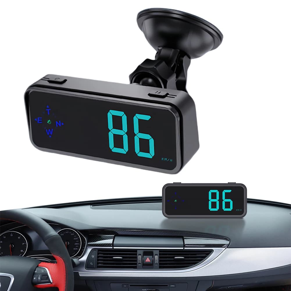 GPS Digital Speedometer with Compass Colorful LED Display Windshield Speed Projector Plug and Play Car Electronics Accessories