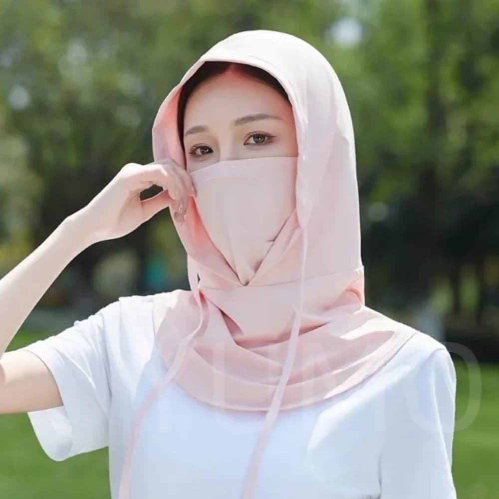 Passamontagna Uomo Donna Maschera Protezione solare/UV Copricollo lungo traspirante per ciclismo Moto Pesca Cappello da sole con cappuccio Maschera