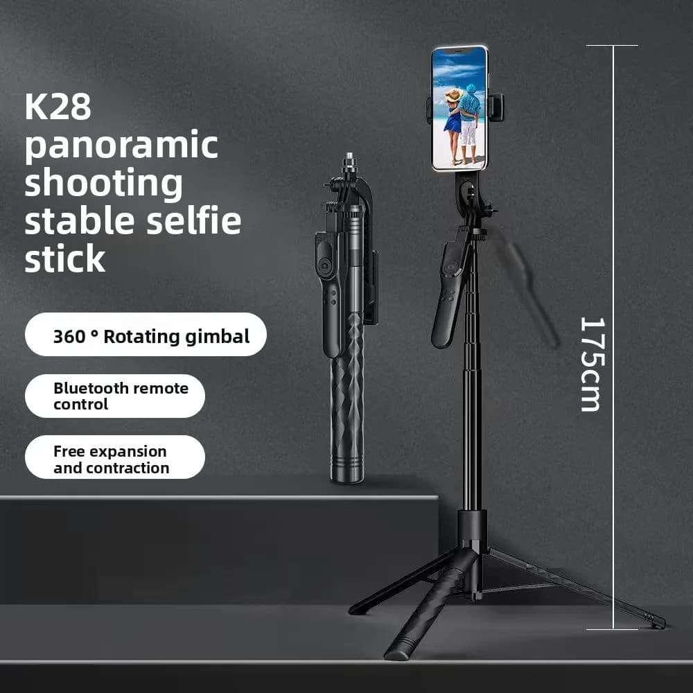 Bastone selfie telescopico da 1,75 m, portatile, regolabile, Bluetooth, asta di prolunga, treppiede leggero per selfie